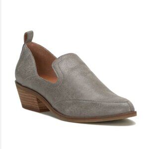 Lucky Brand NEW Mallanzo Bootie Loafers grey leather 7.5